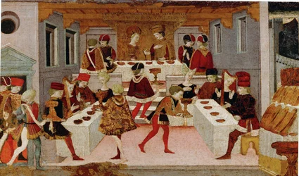 Die Tochter des Sultans von Babylon bei einem Bankett