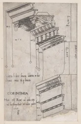 Speculum Romanae Magnificentiae: Gebälk vom Forum Trajan, Rom, 1537
