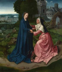 Die Heimsuchung der Jungfrau Maria bei der Heiligen Elisabeth. Tafel eines Altars, ca. 1515