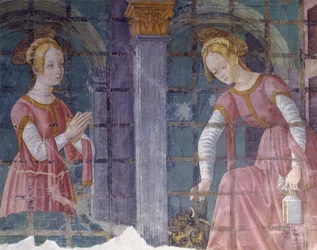 Italien, Region Piemont, Provinz Alessandria, Fresko in der Kapelle der Basilika Santa Maria Assunta