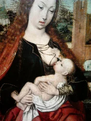 Madonna und Kind von zwei Engeln gekrönt (Detail)