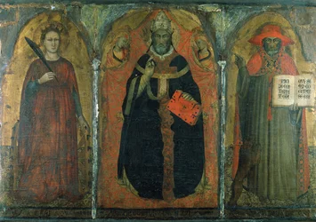 Der heilige Gregor der Große mit den Heiligen Katharina und Hieronymus