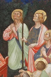 Mariä Himmelfahrt und die Jungfrau Maria, die den Gürtel oder Heiligen Gürtel an den Heiligen Thomas übergibt (Detail)