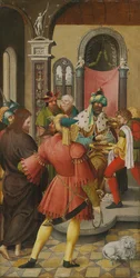 Der Flügel eines Altars: Christus vor Pilatus