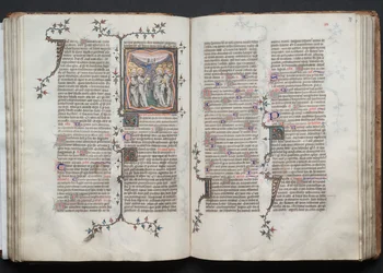 Das Gotha-Missale: Fol. 76v, Die Himmelfahrt, ca. 1375