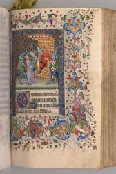 Stundenbuch von Karl dem Edlen, König von Navarra 1361-1425: fol. 169r, Christus vor Pilatus, ca. 1405