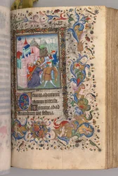 Stundenbuch von Karl dem Edlen, König von Navarra 1361-1425: fol. 170v, Christus trägt das Kreuz, ca. 14