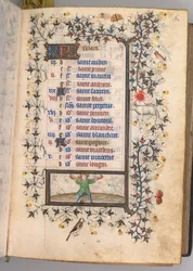Stundenbuch von Karl dem Edlen, König von Navarra 1361-1425: fol. 3r, März, ca. 1405