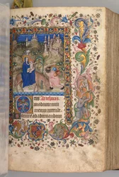 Stundenbuch von Charles dem Edlen, König von Navarra 1361-1425: fol. 88r, Flucht nach Ägypten Vespern