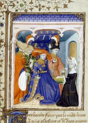 Christine de Pisan überreicht ihr Buch an Louis von Orleans, Illustration aus 