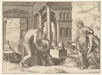 Tafel 22: Venus befiehlt Psyche, einen Getreidehaufen zu sortieren, aus der 