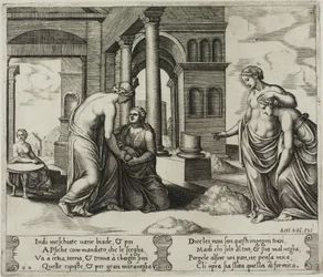 Venus befiehlt Psyche, einen Haufen Getreide zu sortieren