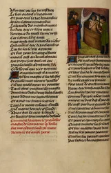 Miniatur zeigt Nero, der zusieht, wie Senecas Handgelenke in seinem Bad geschnitten werden, aus 