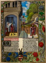 Der Liebhaber schläft, erhebt sich und geht in den Garten der Liebe aus 