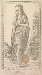 Kalliope aus der Tarocchi-Serie D: Apollo und die Musen, Nr. 11, vor 1467