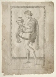 Der Diener aus dem Tarocchi, Serie E: Bedingungen des Menschen, Nr. 2, vor 1467