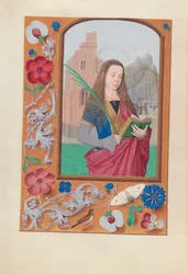 Stundenbuch von Königin Isabella der Katholischen, Königin von Spanien: Fol. 191v, St. Barbara