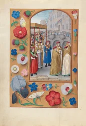 Stunden der Königin Isabella der Katholischen, Königin von Spanien: Fol. 43v, Prozession des Sakraments, c1500