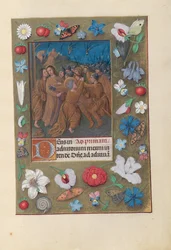 Stundenbuch der Königin Isabella der Katholischen, Königin von Spanien: Fol. 61r, Kuss des Judas, ca. 1500