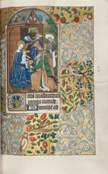 Stundenbuch Gebrauch von Rouen: fol. 64r, Anbetung der Könige, um 1470