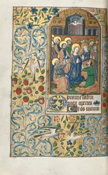 Stundenbuch Gebrauch von Rouen: fol. 99v, Pfingsten, c. 1470
