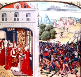Weihe von Papst Gregor IX. in Avignon, Frankreich (Pontifikat 1227-1241) von Jean Froissart (Pergament)