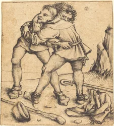 Zwei kämpfende Bauern