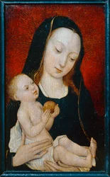 Madonna mit Kind, das einen Apfel hält