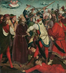 Das Martyrium des heiligen Oswald in der Schlacht von Maserfield, ca. 1480-1485