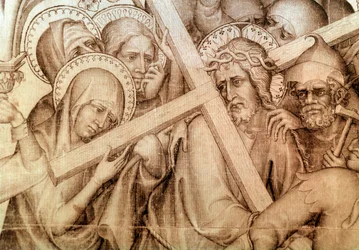 Das Parement von Narbonne: Christus trägt sein Kreuz
