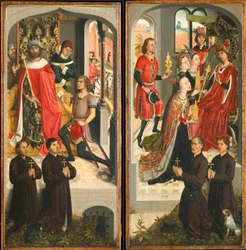 Abners Bote vor David, Die Königin von Saba bringt Geschenke zu Salomo, ca. 1480