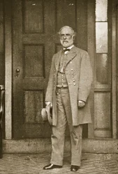 General Robert E. Lee steht vor seinem Haus in Richmond, April 1865