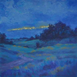 Goldene Wolke blaue Landschaft