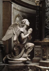 Engel in Anbetung. Marmorskulptur von Matteo Civitali (1436-1501)
