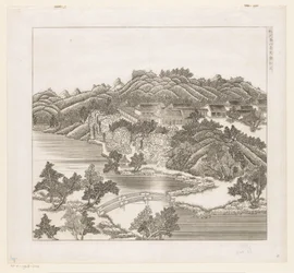 Ansicht eines Teils des kaiserlichen Sommerpalastes in Chengde (Jehol) in China