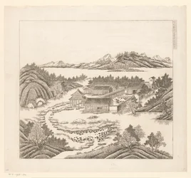 Ansicht eines Teils des kaiserlichen Sommerpalastes in Chengde (Jehol) in China