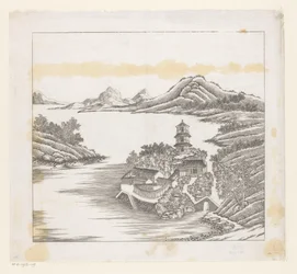 Ansicht eines Teils des kaiserlichen Sommerpalastes in Chengde (Jehol) in China