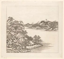 Ansicht eines Teils des kaiserlichen Sommerpalastes in Chengde (Jehol) in China