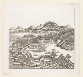 Ansicht eines Teils des kaiserlichen Sommerpalastes in Chengde (Jehol) in China