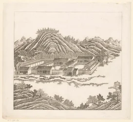 Ansicht eines Teils des kaiserlichen Sommerpalastes in Chengde (Jehol) in China