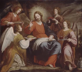 Engel dienen Christus in der Wildnis