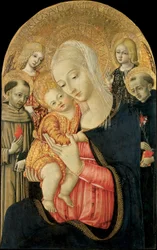 Madonna mit Kind, Engeln und Heiligen