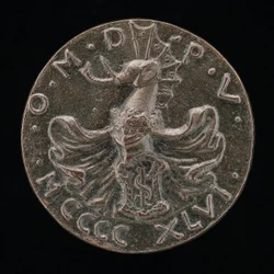 Schild, Helm, Elefantenkamm und Helmdecke [Rückseite], 1446