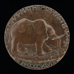 Der Malatesta-Elefant auf einer Wiese [Rückseite], 1446