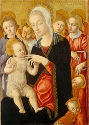 Madonna und Kind mit Engeln und Cherubim, ca. 1460-1465