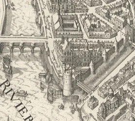 Hôtel de Nevers auf dem Merian-Plan von Paris 1615 – David Rumsey