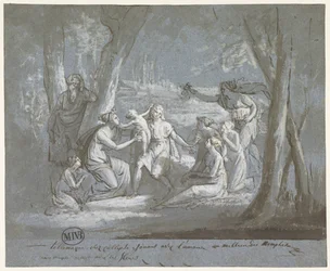 Telemachus und Calypso spielen mit einem Amor