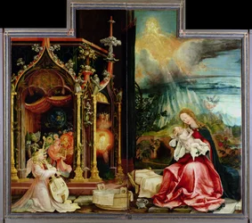 Geburt Christi und Engelskonzert vom Isenheimer Altar, Mittelteil