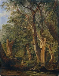 Partie aus dem Prater mit fischenden Knaben