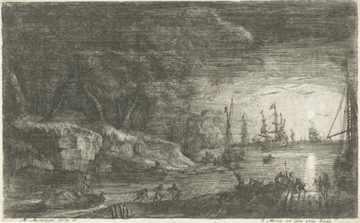 Meereslandschaft bei Mondlicht